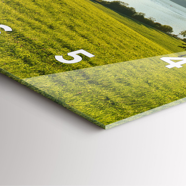 Čtvercové nástěnné hodiny Hory a pole