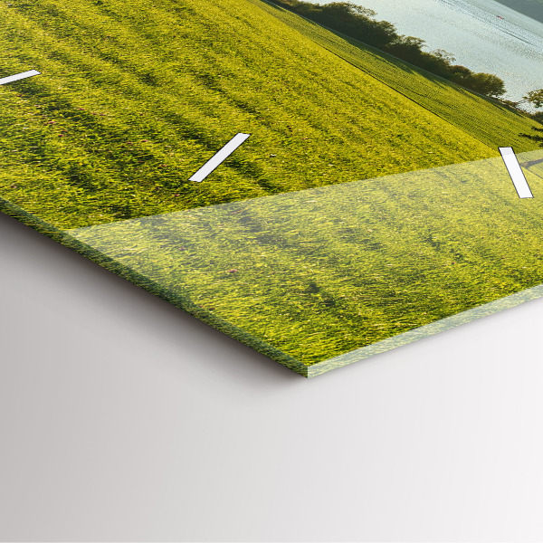 Čtvercové nástěnné hodiny Hory a pole