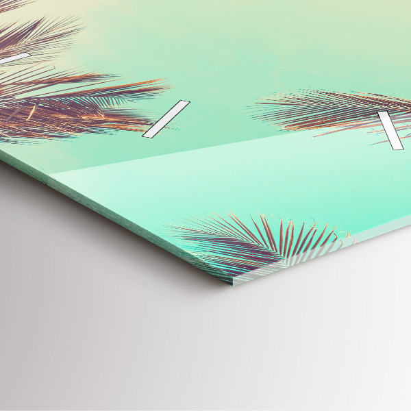 Čtvercové nástěnné hodiny Tropické palmy