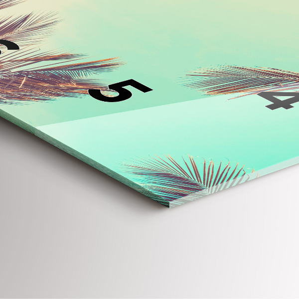 Čtvercové nástěnné hodiny Tropické palmy