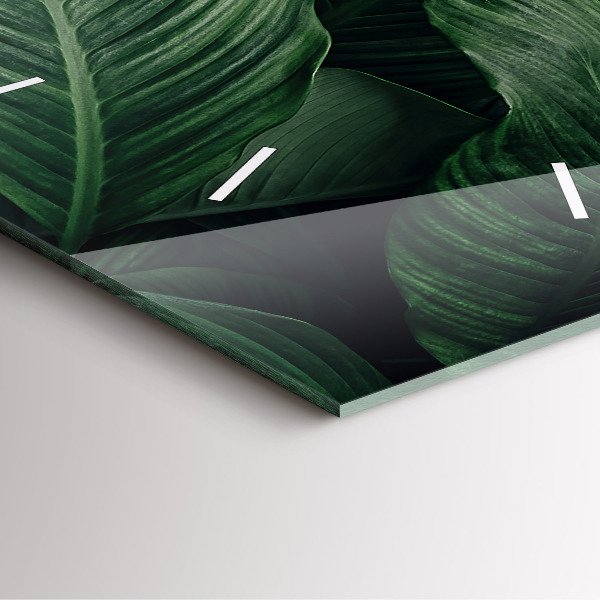 Čtvercové nástěnné hodiny Tropická monstera