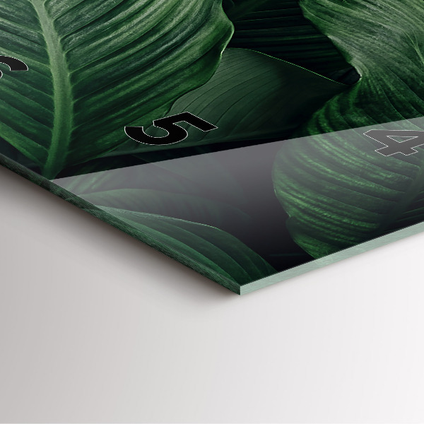 Čtvercové nástěnné hodiny Tropická monstera