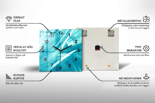 Skleněné hodiny čtvercové Abstraktní horská krajina