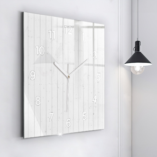 Skleněné hodiny čtvercové Vzor dřevěných panelů