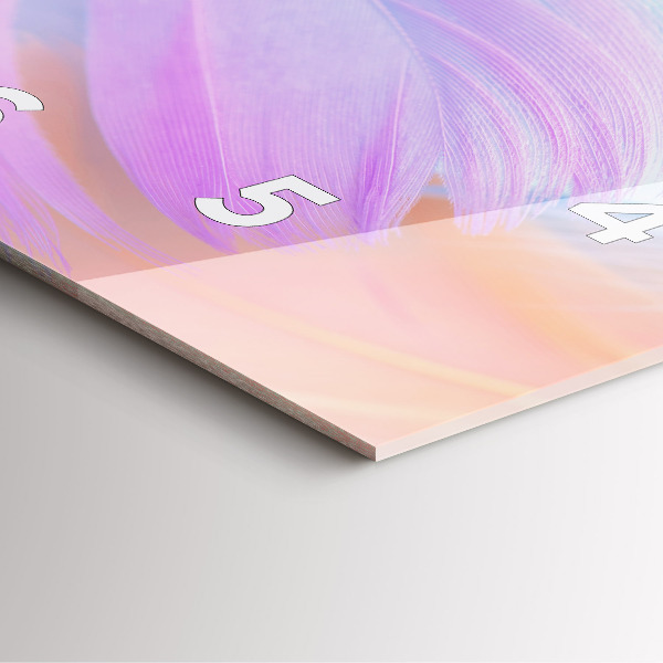 Skleněné hodiny čtvercové Barevné peří