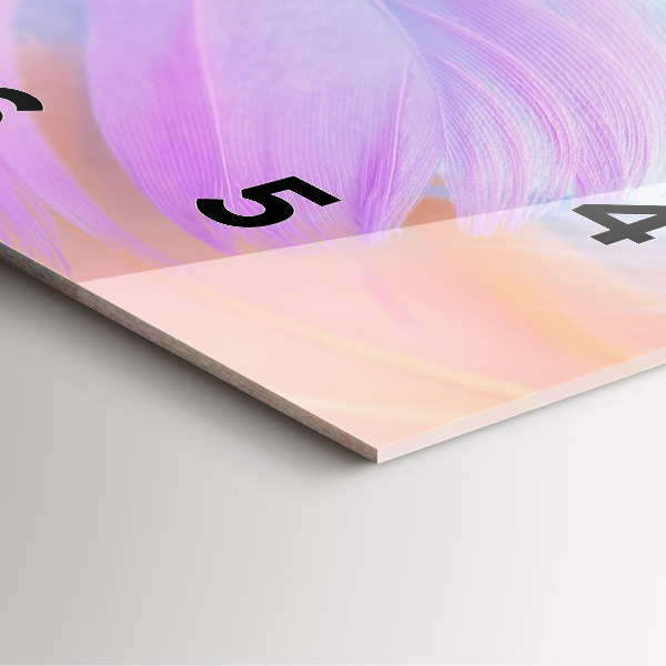 Skleněné hodiny čtvercové Barevné peří