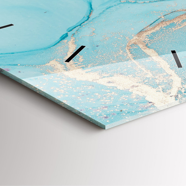 Skleněné hodiny čtvercové Dekorativní mramor