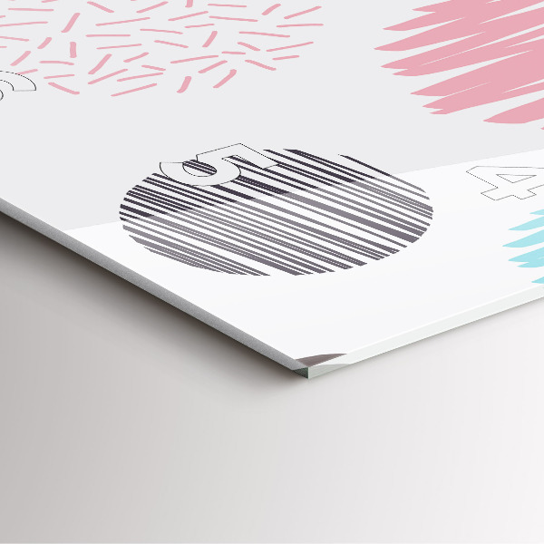 Skleněné hodiny čtvercové Geometrický vzor