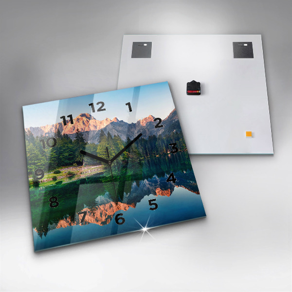 Skleněné hodiny čtvercové Jezerní krajina