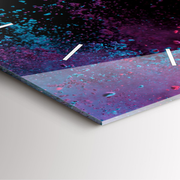 Skleněné hodiny čtvercové Exploze barev