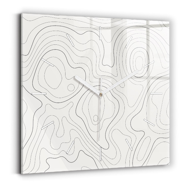 Skleněné hodiny čtvercové Skvrny abstraktní