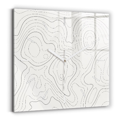 Skleněné hodiny čtvercové Skvrny abstraktní