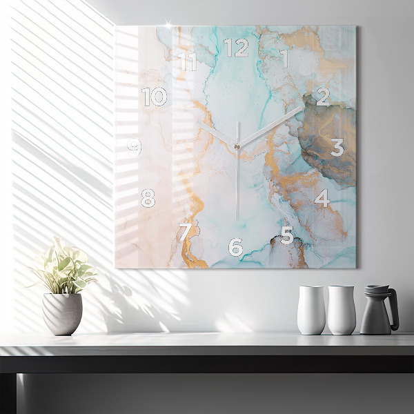 Skleněné hodiny čtvercové Abstraktní obraz