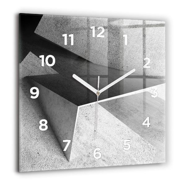 Skleněné hodiny čtvercové Abstraktní trojúhelníky