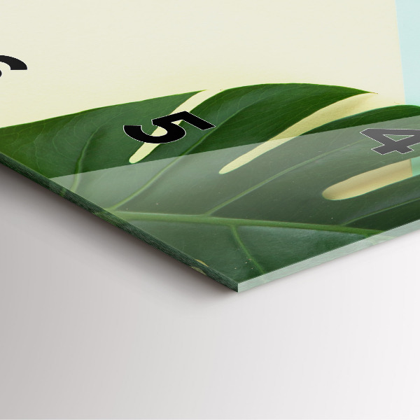 Skleněné hodiny čtvercové Listy monstery