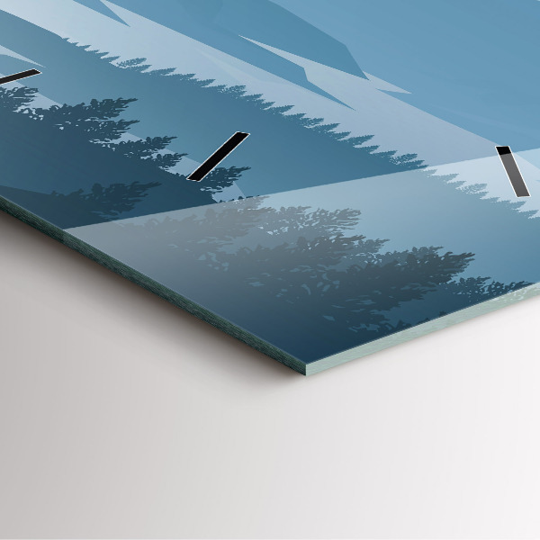 Skleněné hodiny čtvercové Hornatá krajina