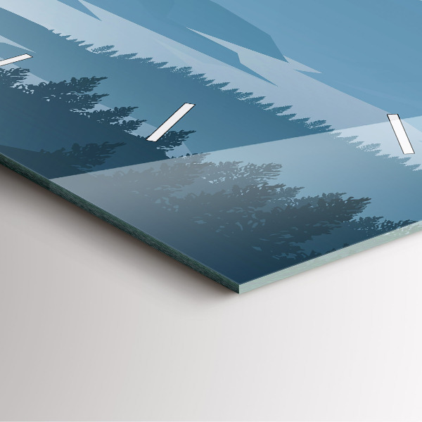 Skleněné hodiny čtvercové Hornatá krajina