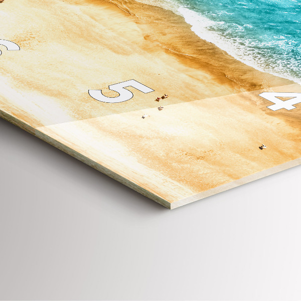 Skleněné hodiny čtvercové Lidé na mořské pláži