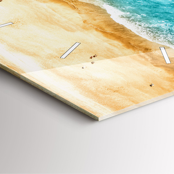 Skleněné hodiny čtvercové Lidé na mořské pláži