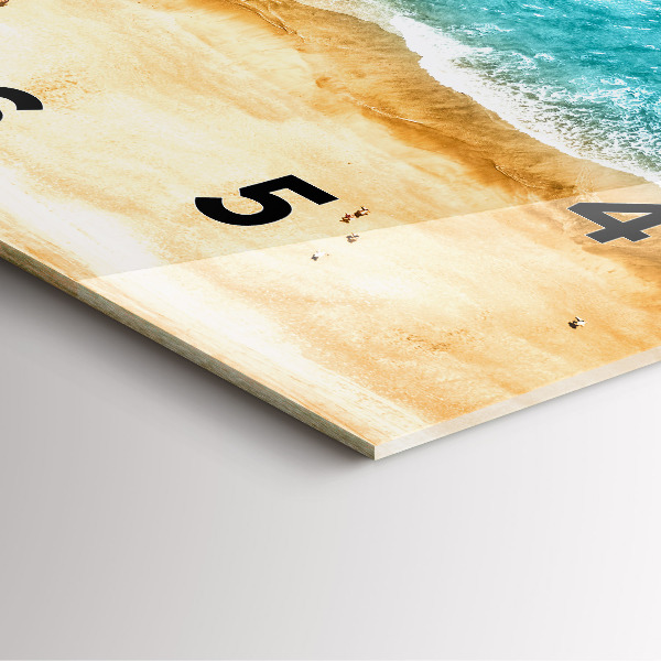 Skleněné hodiny čtvercové Lidé na mořské pláži