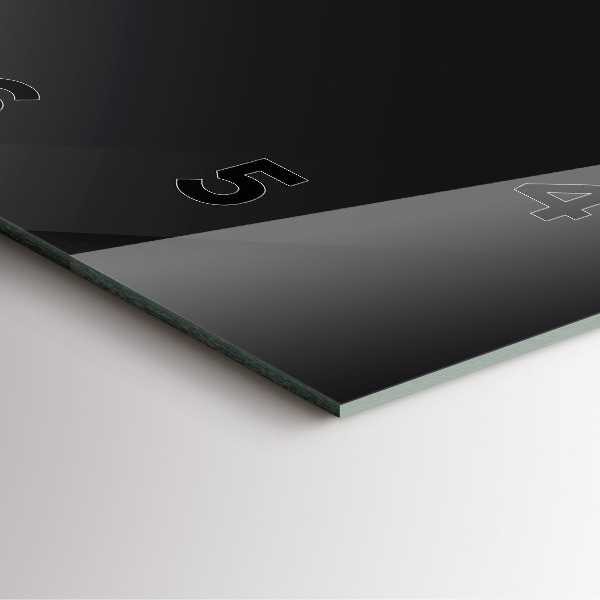 Skleněné hodiny čtvercové Tmavý vzor na stěně