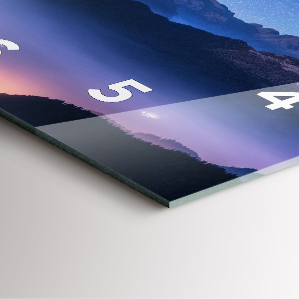 Skleněné hodiny čtvercové Mléčná dráha a hory