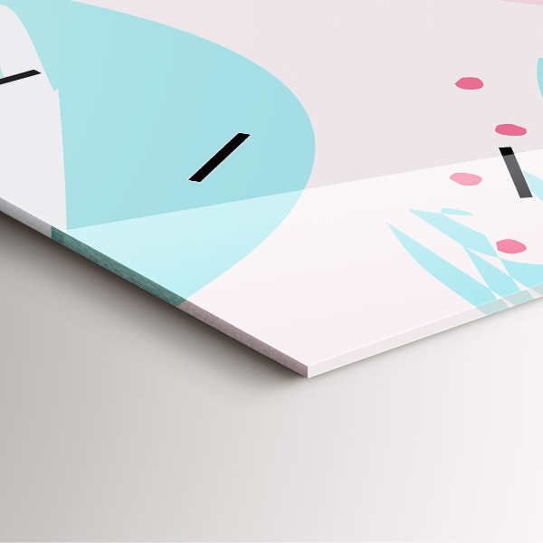 Skleněné hodiny čtvercové Pastelová abstrakce