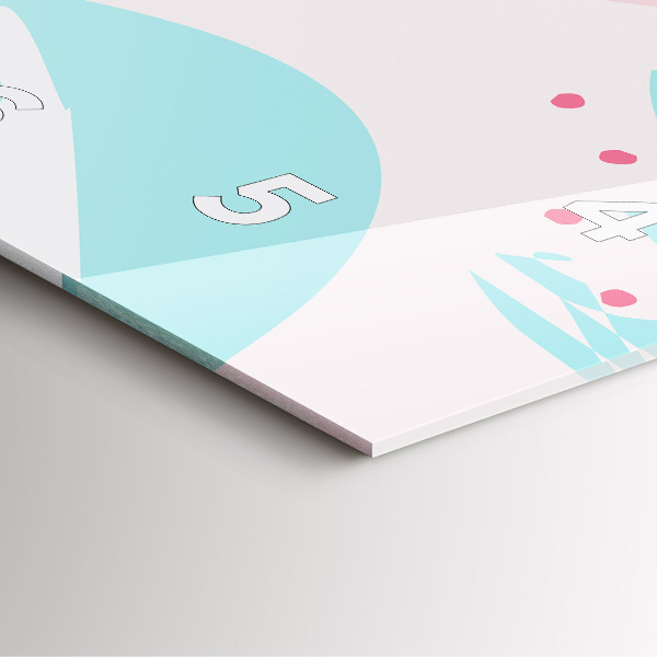 Skleněné hodiny čtvercové Pastelová abstrakce