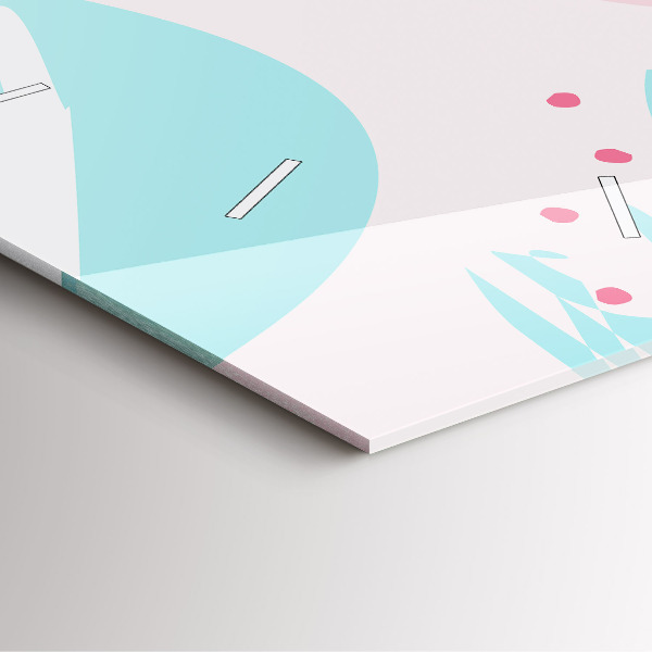 Skleněné hodiny čtvercové Pastelová abstrakce