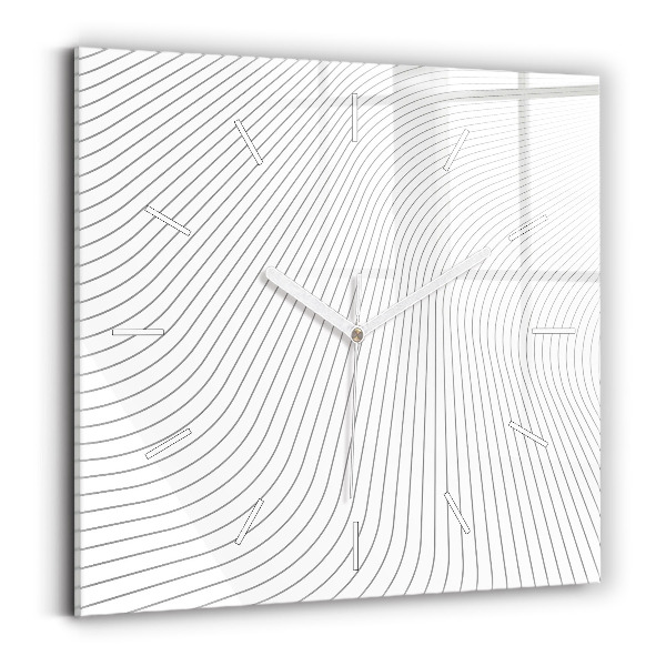 Skleněné hodiny čtvercové Čáry abstraktní