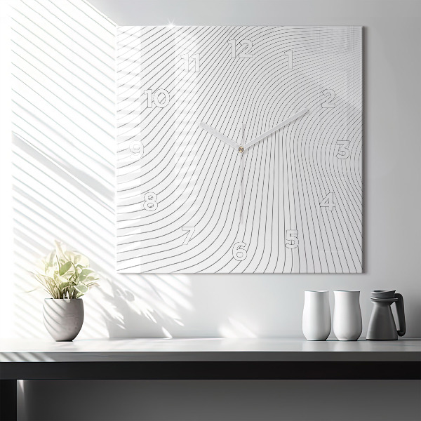 Skleněné hodiny čtvercové Čáry abstraktní