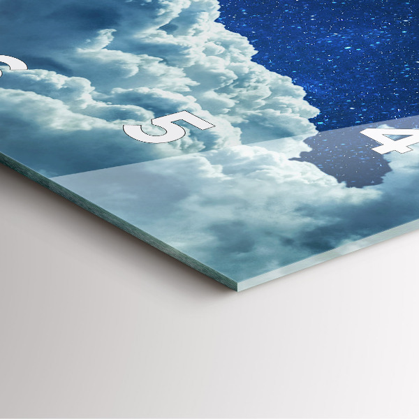 Skleněné hodiny čtvercové Noční obloha