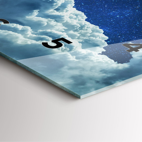 Skleněné hodiny čtvercové Noční obloha