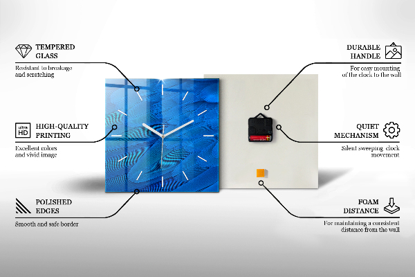 Skleněné hodiny čtvercové Mlžný les