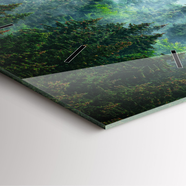 Skleněné hodiny čtvercové Mlžný les