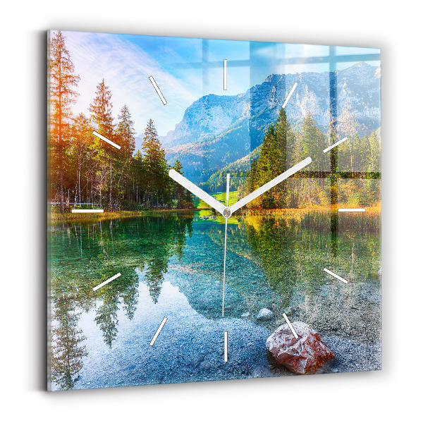 Skleněné hodiny čtvercové Řeka hory Krajina