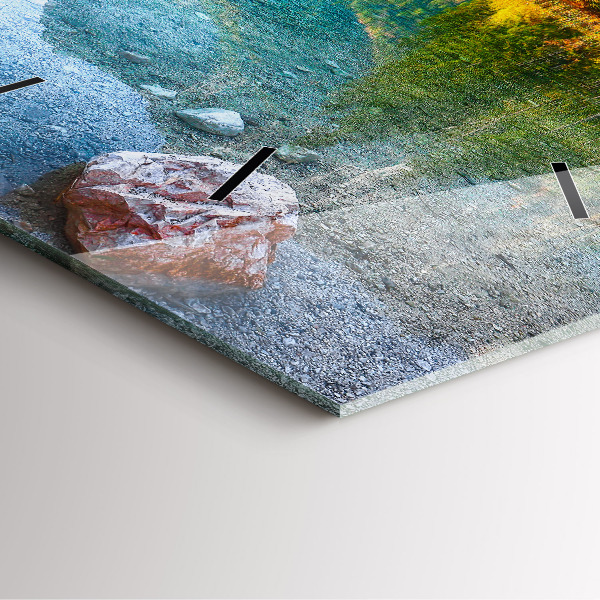 Skleněné hodiny čtvercové Řeka hory Krajina