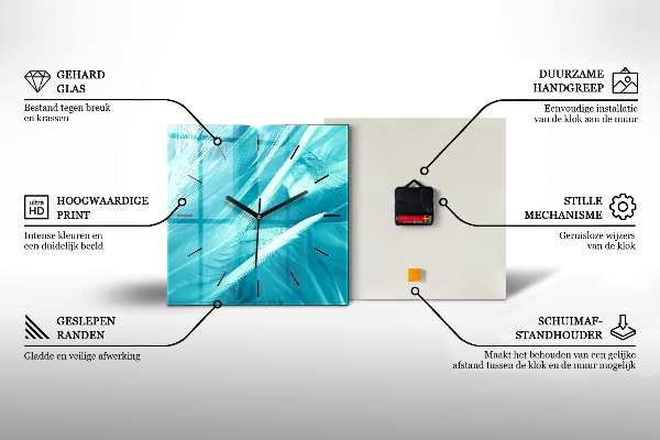 Skleněné hodiny čtvercové Nápis Buď sám sebou