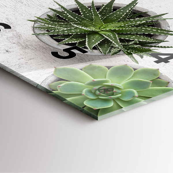 Skleněné hodiny čtvercové Dekorativní rostliny