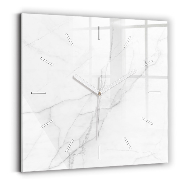 Skleněné hodiny čtvercové Dekorativní mramor