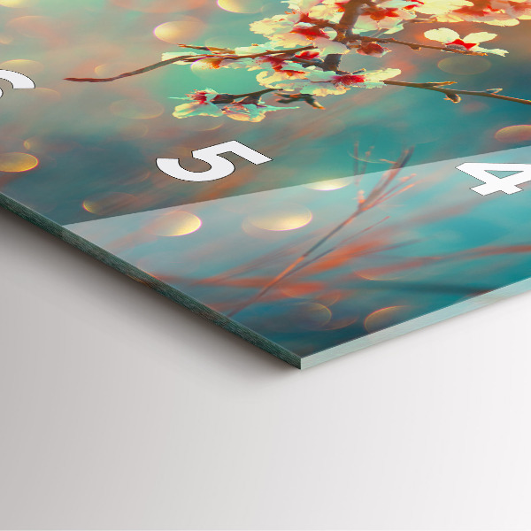 Skleněné hodiny čtvercové Jarní květiny