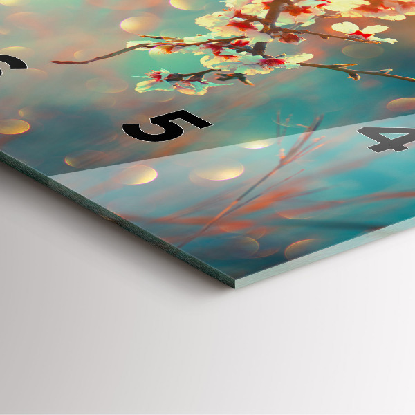 Skleněné hodiny čtvercové Jarní květiny