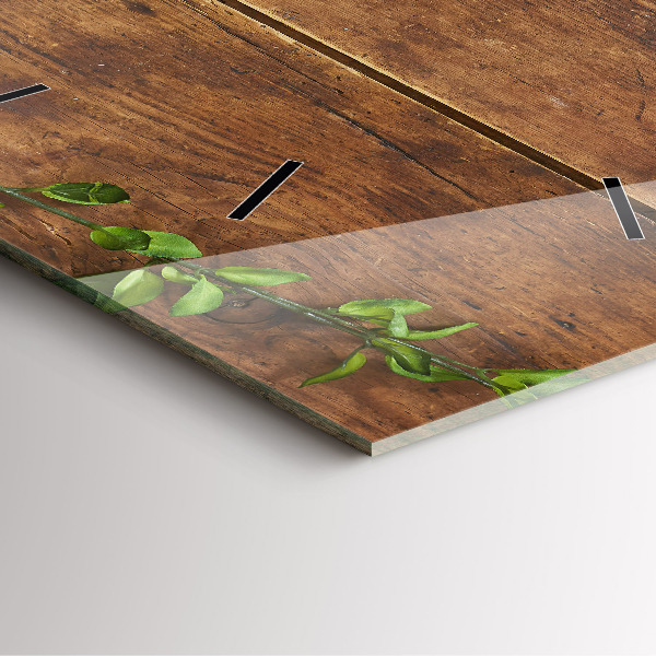 Skleněné hodiny čtvercové Rustikální dřevo