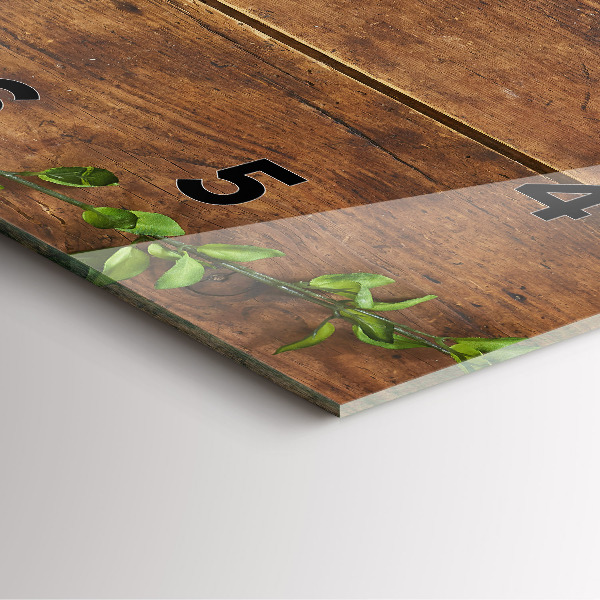 Skleněné hodiny čtvercové Rustikální dřevo