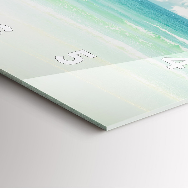 Skleněné hodiny čtvercové Krajina moře