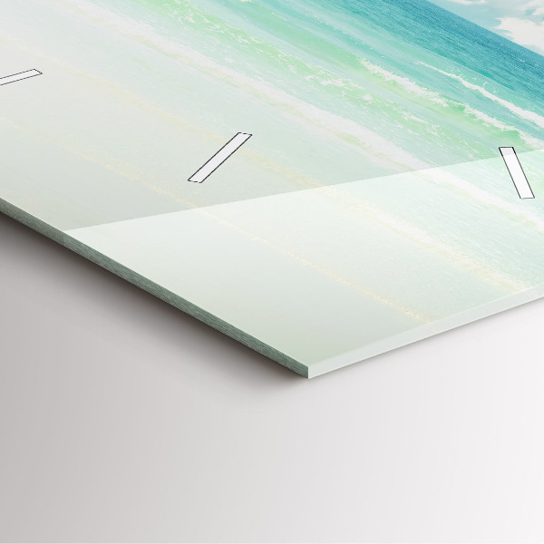 Skleněné hodiny čtvercové Krajina moře