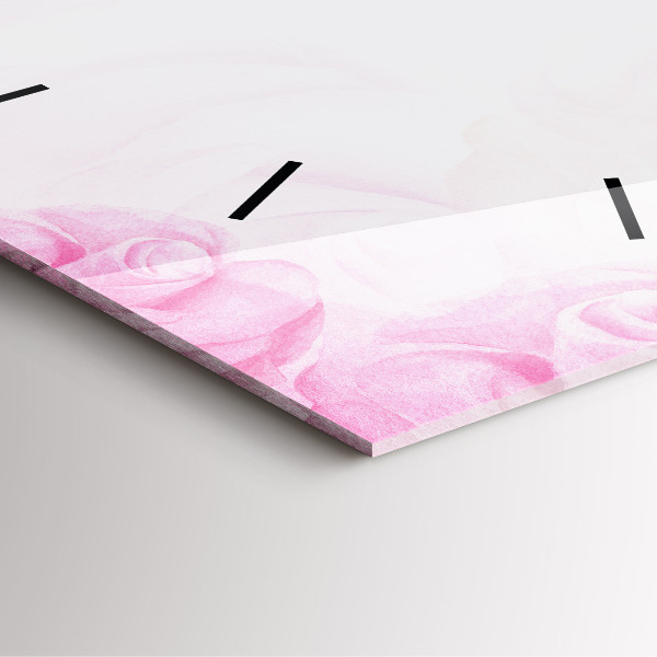 Skleněné hodiny čtvercové Abstraktní růže