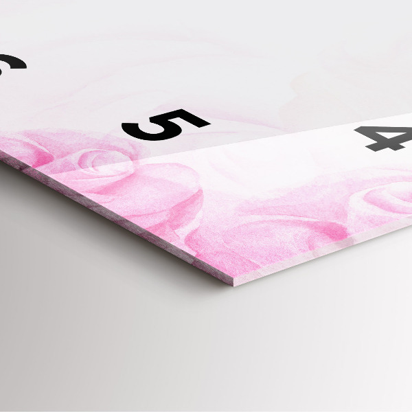 Skleněné hodiny čtvercové Abstraktní růže