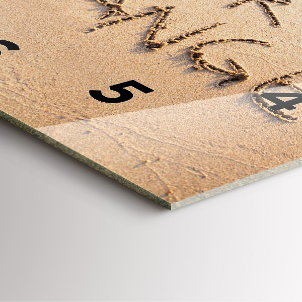 Skleněné hodiny čtvercové Citát na pláži