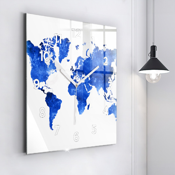 Skleněné hodiny čtvercové Kosmická mapa světa